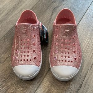 Girls Skechers Guzman Foamies Pink Glitter Mist
